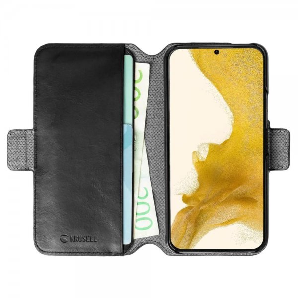 Samsung Galaxy S22 Plus Fodral Leather PhoneWallet Svart