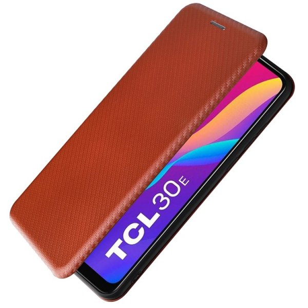 TCL 30E/30 SE/305/306 Fodral Kolfibertextur Brun