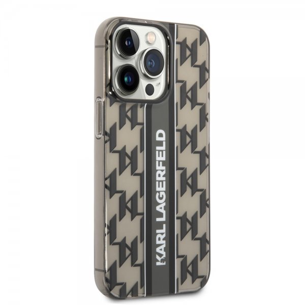 iPhone 14 Pro Skal Monogram Vertical Stripe Svart