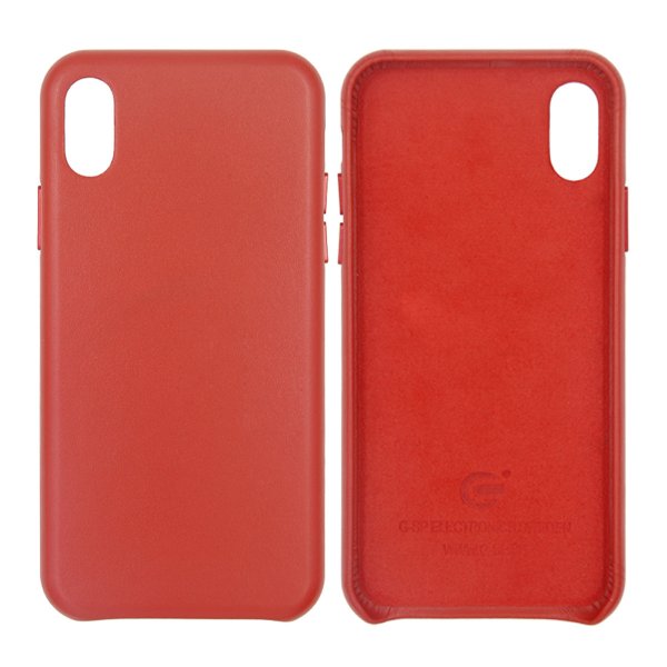 iPhone X/iPhone Xs Skal Läder Röd