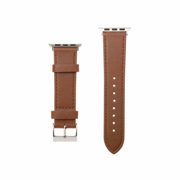 Apple Watch 44/45/46mm/Apple Watch Ultra Armband Leather Strap Brun