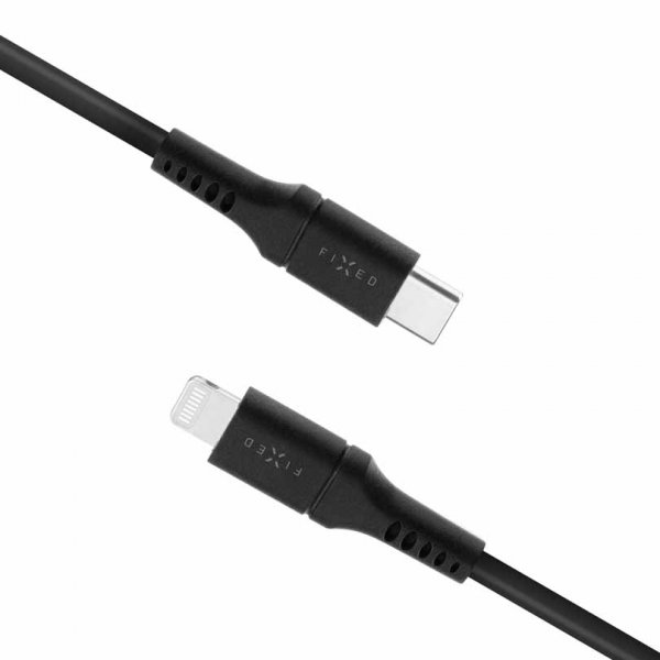 Kabel Liquid Silicone USB-C/Lightning 0.5m Svart