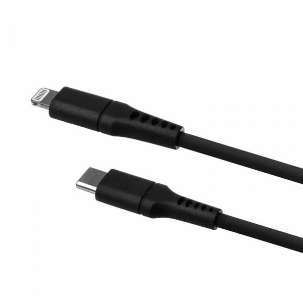 Kabel Liquid Silicone USB-C/Lightning 1.2m Svart