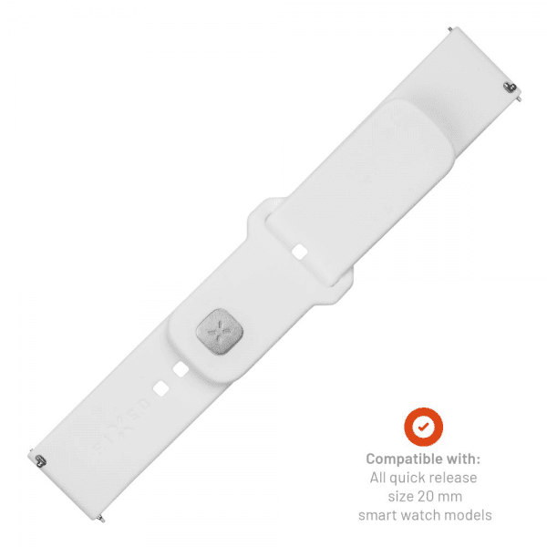 Samsung Galaxy Watch 20mm Armband Silicone Sporty Strap Vit