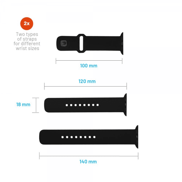 Apple Watch 44/45/46mm Armband Silicone Sporty Strap Svart