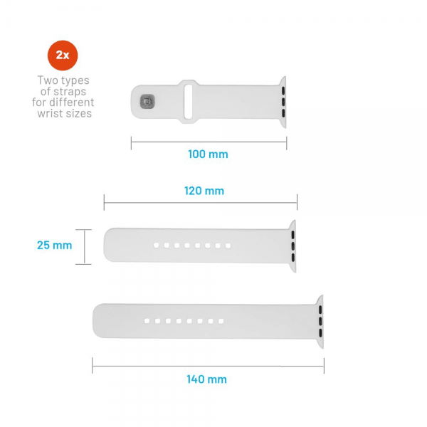 Apple Watch Ultra 1/2 49mm Armband Silicone Sporty Strap Vit