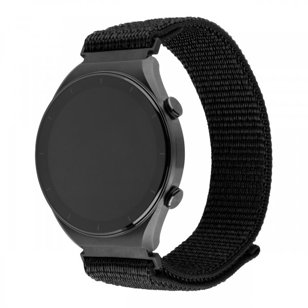 Samsung Galaxy Watch 22mm Armband Nylon Sporty Strap Svart