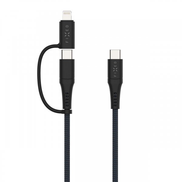 Kabel 2in1 USB-C/Lightning 60W 2m Svart