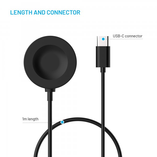 Laddare Huawei Watch USB-C 1m Svart