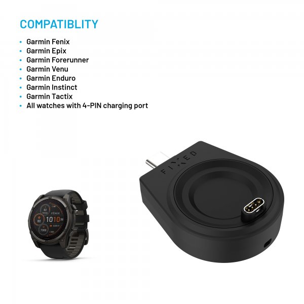 Laddare Garmin Watch USB-C Svart