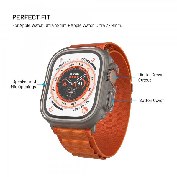 Apple Watch Ultra 49mm Skal med Inbyggt skärmskydd PURE