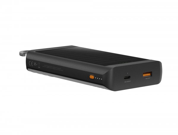 Powerbank med Solcell och Ficklampa Go2 10 000 mAh 15W Svart