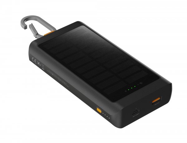 Powerbank med Solcell och Ficklampa Go2 10 000 mAh 15W Svart