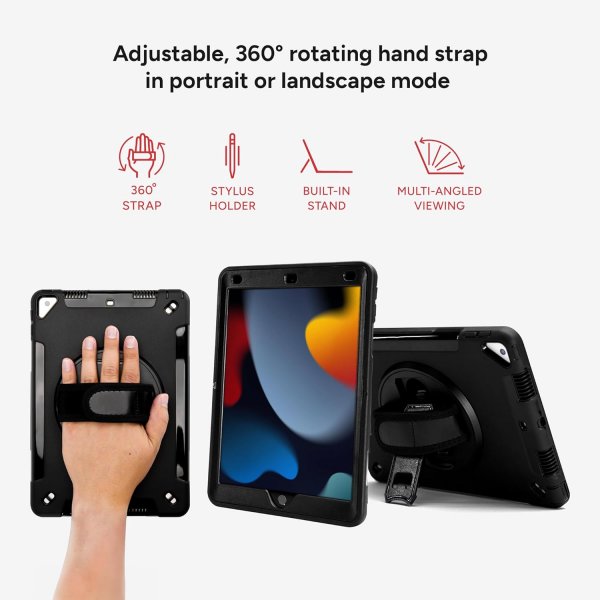 iPad 10.2 (gen 7/8/9) Skal Rugged Tablet Case Svart