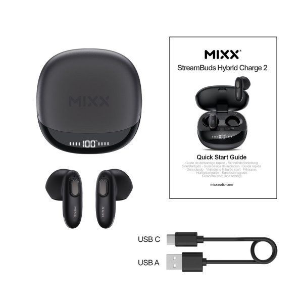 Trådlösa Hörlurar StreamBuds Hybrid Charge 2 Svart