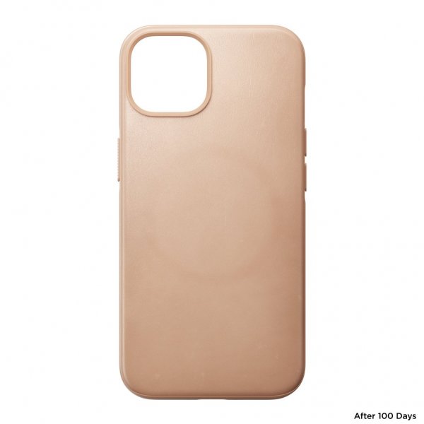 iPhone 14 Skal Modern Leather Case Natural
