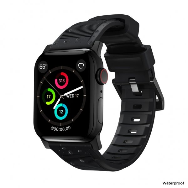 Apple Watch 38/40/41/42mm Armband Rugged Band Black Hardware Svart