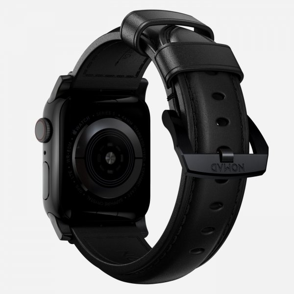 Apple Watch 38/40/41/42mm Armband Traditional Band Black Hardware Svart