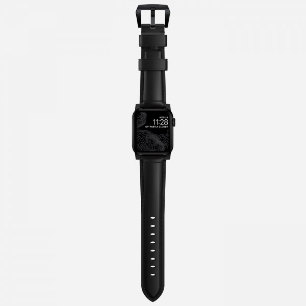 Apple Watch 38/40/41/42mm Armband Traditional Band Black Hardware Svart