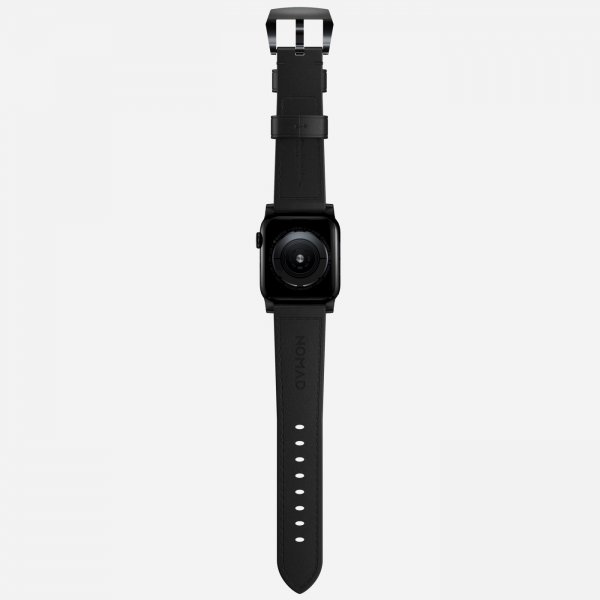 Apple Watch 38/40/41/42mm Armband Traditional Band Black Hardware Svart