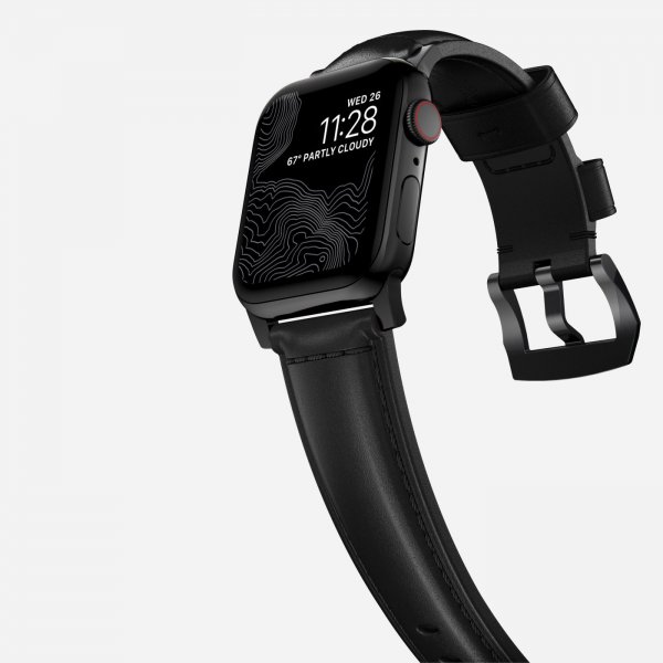Apple Watch 38/40/41/42mm Armband Traditional Band Black Hardware Svart