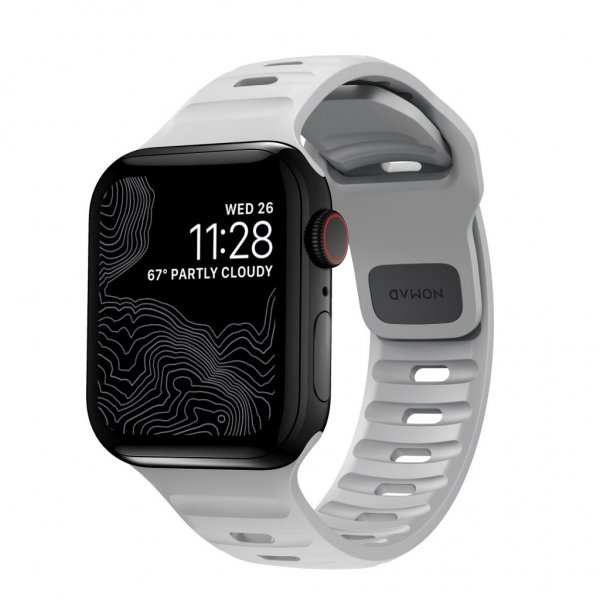 Apple Watch 42/44/45mm/Apple Watch Ultra Armband Sport Strap M/L FKM V2 Lunar Gray