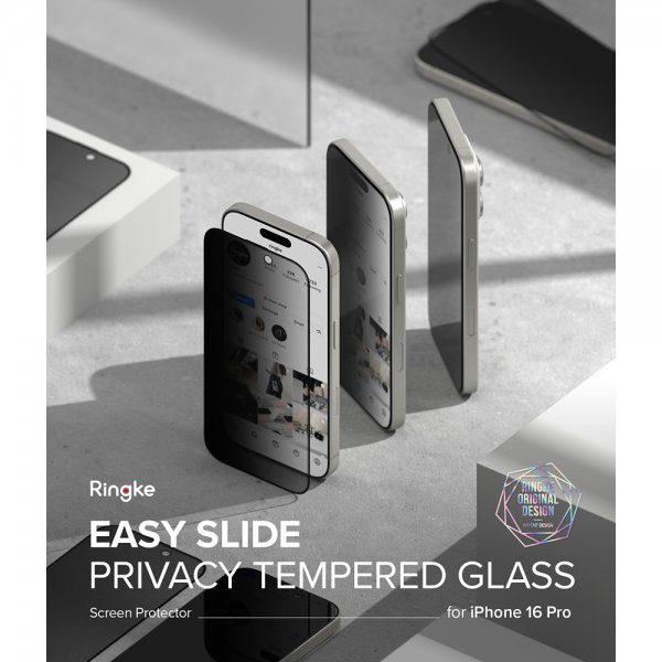 iPhone 16 Pro Skärmskydd Easy Slide Privacy 2-pack
