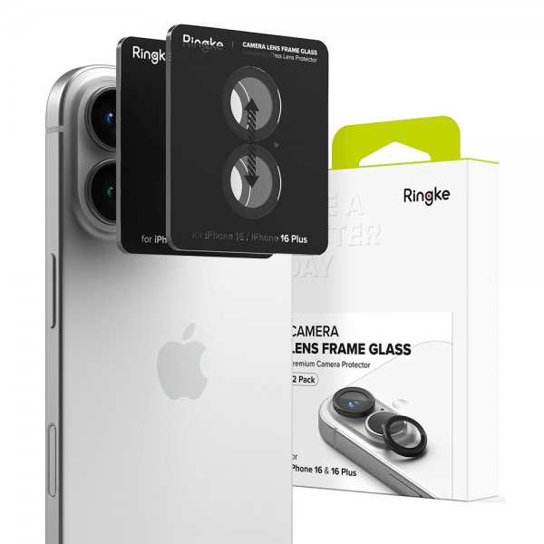 iPhone 16/iPhone 16 Plus Kameraskydd Camera Lens Frame 2-pack