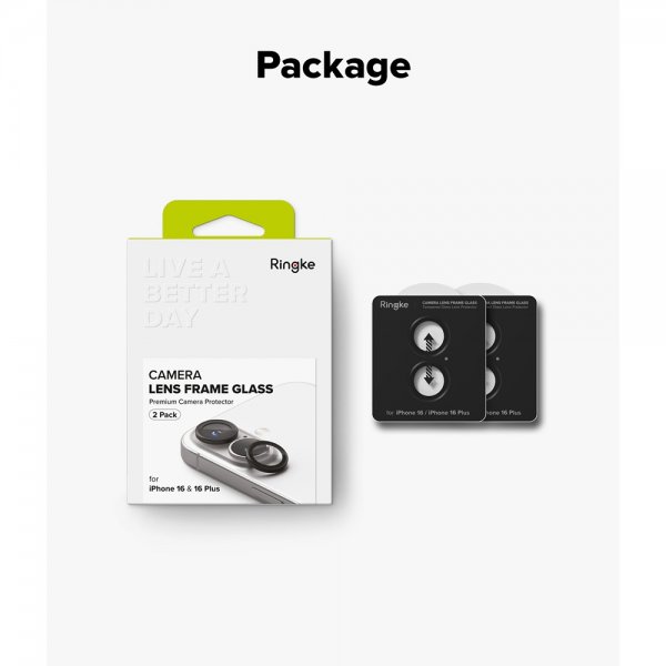 iPhone 16/iPhone 16 Plus Kameraskydd Camera Lens Frame 2-pack