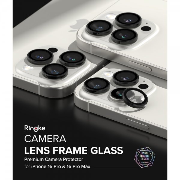 iPhone 16 Pro/iPhone 16 Pro Max Kameraskydd Camera Lens Frame 2-pack