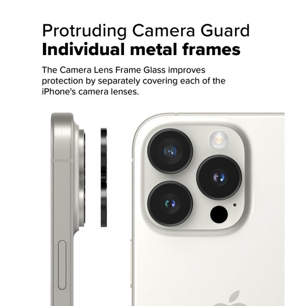 iPhone 16 Pro/iPhone 16 Pro Max Kameraskydd Camera Lens Frame 2-pack