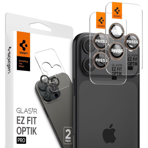 iPhone 16 Pro/Pro Max/17 Pro/Pro Max Kameraskydd GLAS.tR EZ Fit Optik Pro 2-pack Desert Titanium
