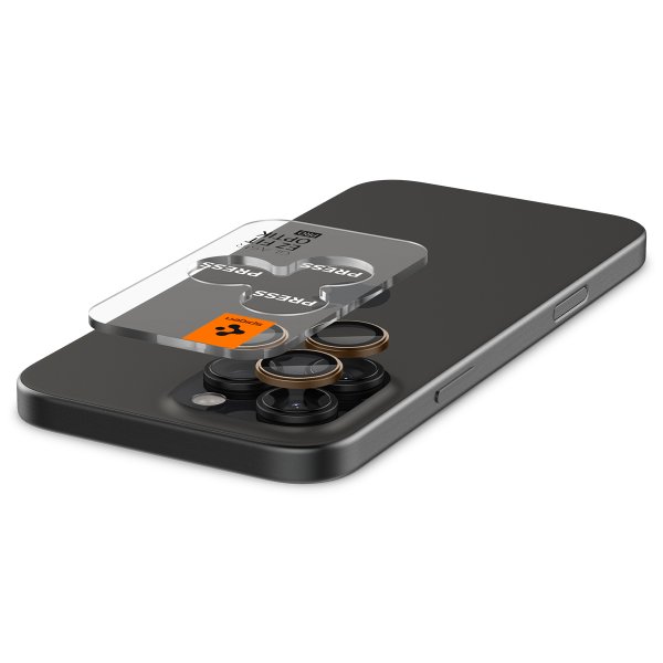 iPhone 16 Pro/Pro Max/17 Pro/Pro Max Kameraskydd GLAS.tR EZ Fit Optik Pro 2-pack Desert Titanium