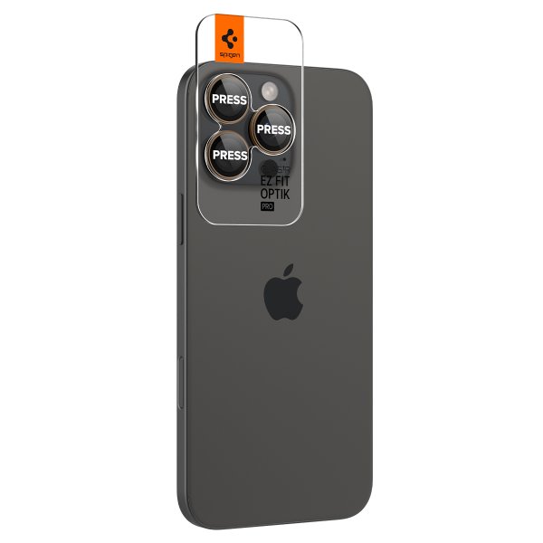 iPhone 16 Pro/Pro Max/17 Pro/Pro Max Kameraskydd GLAS.tR EZ Fit Optik Pro 2-pack Desert Titanium