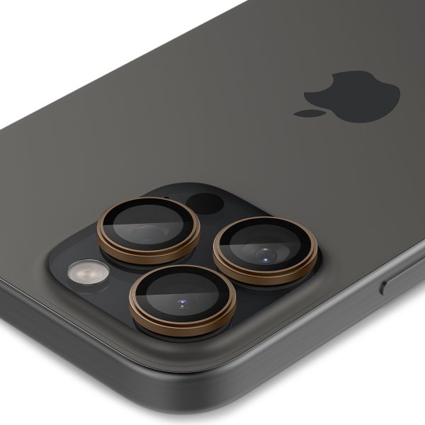 iPhone 16 Pro/Pro Max/17 Pro/Pro Max Kameraskydd GLAS.tR EZ Fit Optik Pro 2-pack Desert Titanium