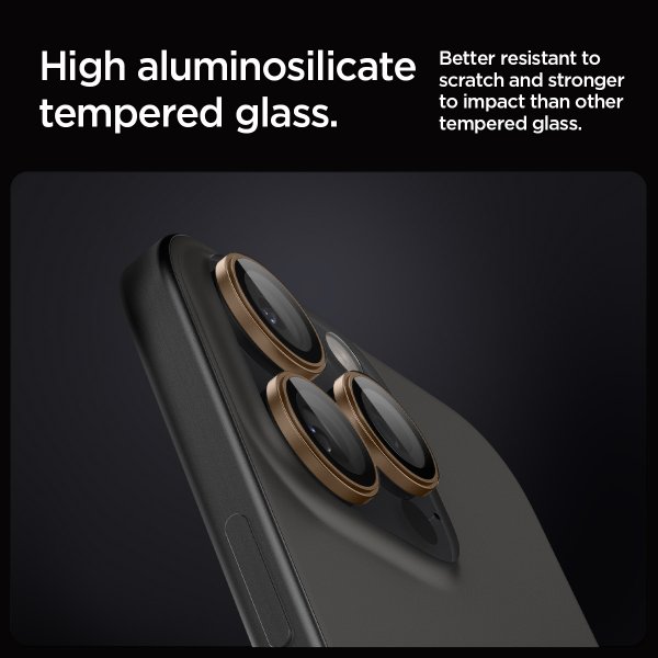 iPhone 16 Pro/Pro Max/17 Pro/Pro Max Kameraskydd GLAS.tR EZ Fit Optik Pro 2-pack Desert Titanium
