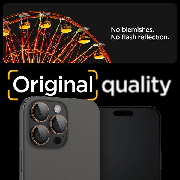 iPhone 16 Pro/Pro Max/17 Pro/Pro Max Kameraskydd GLAS.tR EZ Fit Optik Pro 2-pack Desert Titanium