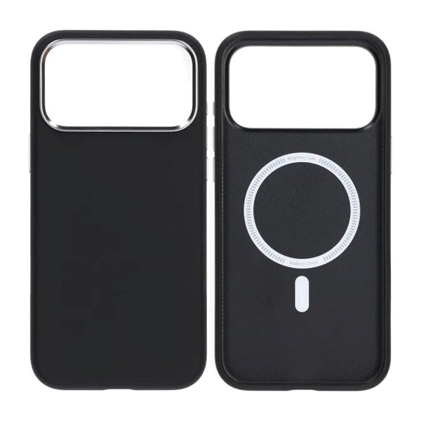 iPhone 17 Pro Skal Konstläder MagSafe Svart