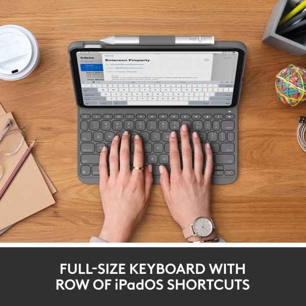 iPad 10.9 (gen 10)/iPad 11 (A16) Fodral med Tangentbord Slim Folio Oxford Grey Nordic