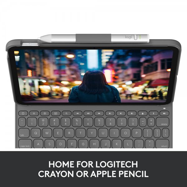 iPad 10.9 (gen 10)/iPad 11 (A16) Fodral med Tangentbord Slim Folio Oxford Grey Nordic