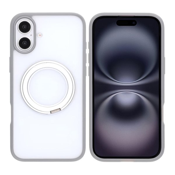 iPhone 16 Plus Skal Roterbart MagSafe Stativ Grå