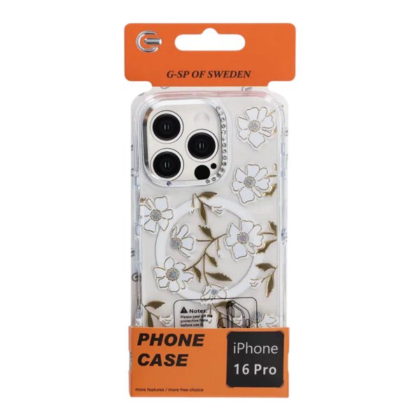 iPhone 16 Pro Skal Mönster MagSafe Blommor