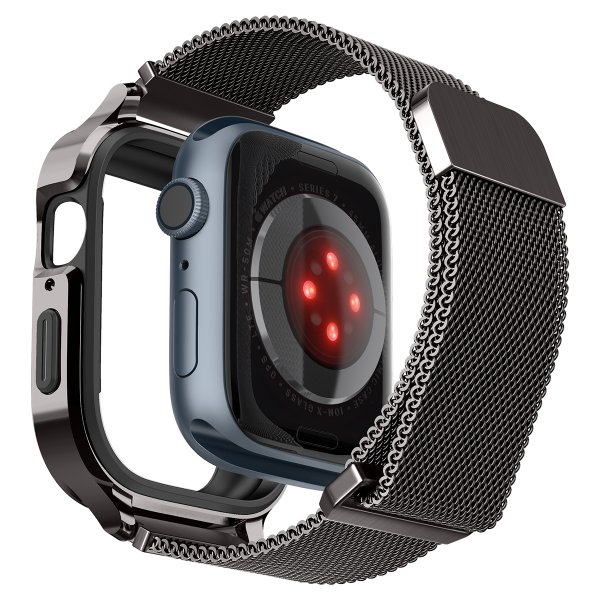 Apple Watch 45mm Skal med Armband Metal Fit Pro Graphite