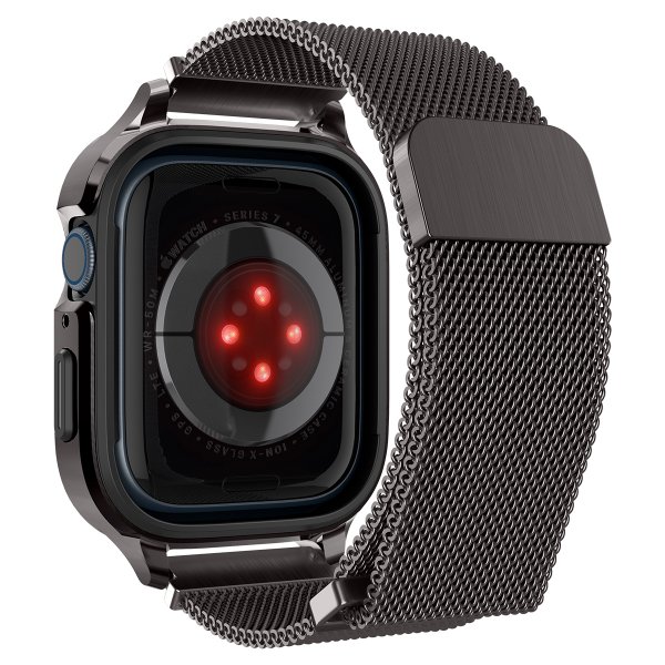 Apple Watch 45mm Skal med Armband Metal Fit Pro Graphite