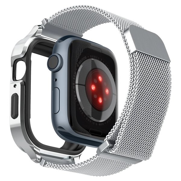 Apple Watch 40mm Skal med Armband Metal Fit Pro Silver