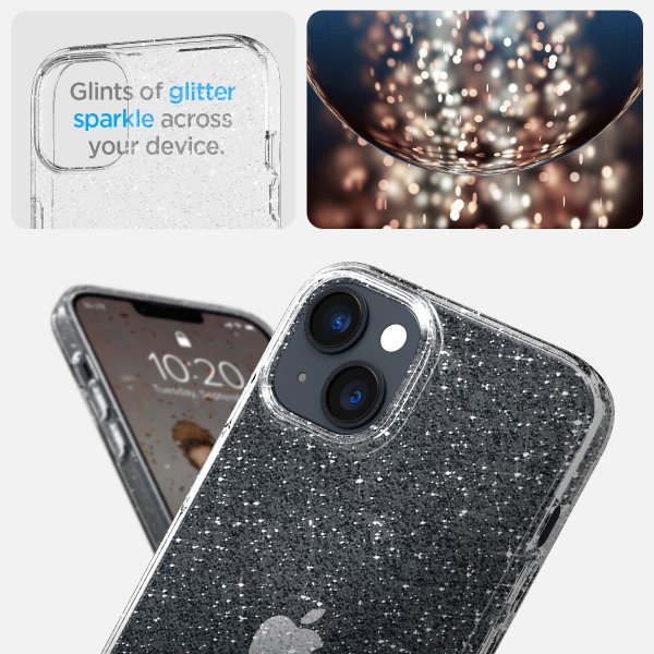 iPhone 14 Plus Skal Liquid Crystal Glitter Crystal Quartz