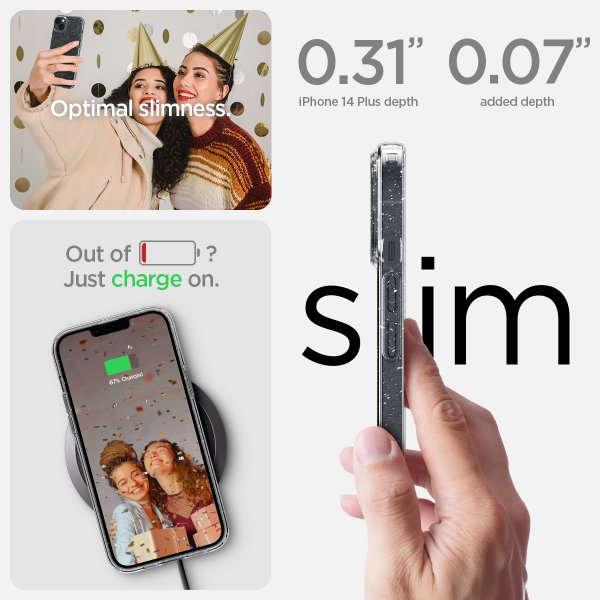 iPhone 14 Plus Skal Liquid Crystal Glitter Crystal Quartz