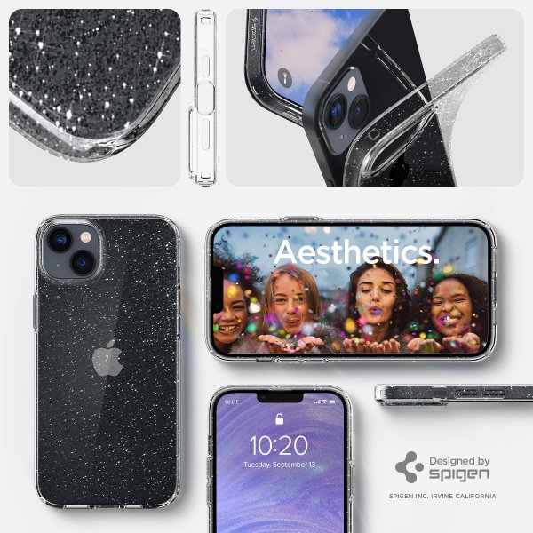 iPhone 14 Plus Skal Liquid Crystal Glitter Crystal Quartz
