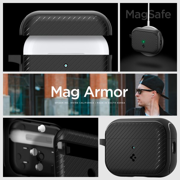 AirPods Pro 2 Skal Mag Armor MagFit Matte Black