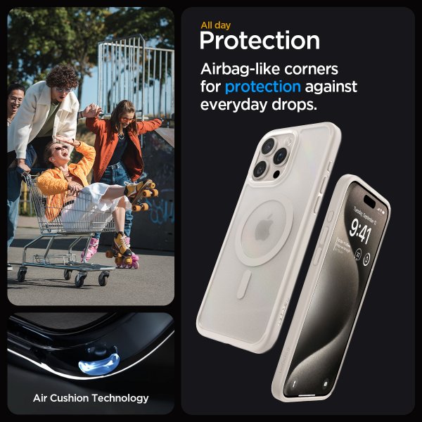 iPhone 15 Pro Skal Ultra Hybrid MagFit Frost Natural Titanium